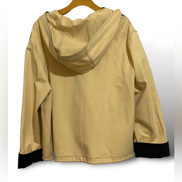 St. John Sport by Jacket Marie Gray Size Large Yellow Navy Blue Hooded - Picture 2 of 9